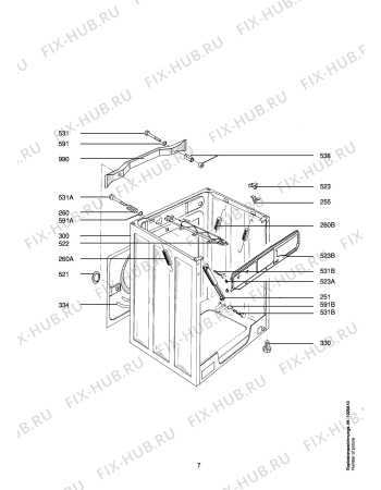Взрыв-схема стиральной машины Aeg LAVB1200-W - Схема узла Housing 001